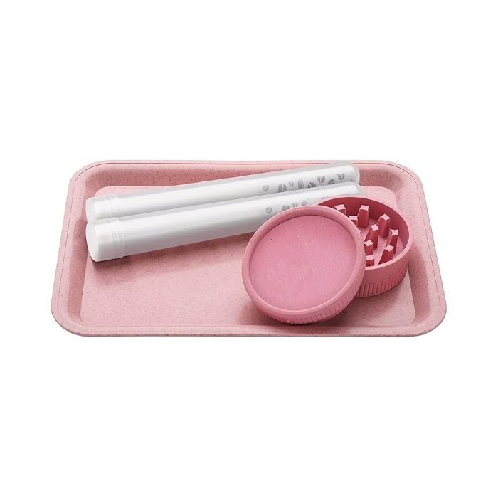 Pink Rolling Tray Includes Grinder